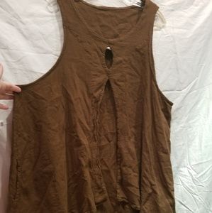 Brown Boho Gauze Vest